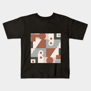 Classic Geometric Wallpaper: Abstract Shapes in Muted Earthy Hues. Kids T-Shirt